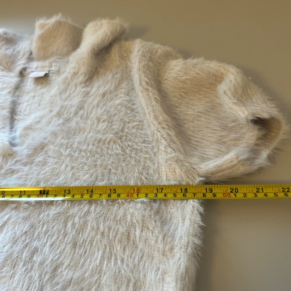 House of Harlow 1960 Fuzzy Pastel Blue Cropped Polo Sweater | Size Large - Picture 5 of 7